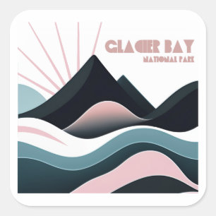 Glacier Bay National Park Kleurrijke heuvels Vierkante Sticker