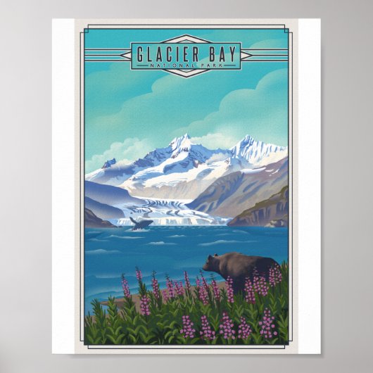 Glacier Bay National Park Litho Artwork Poster (Voorkant)