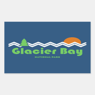 Glacier Bay National Park Retro Rechthoekige Sticker