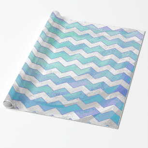 Glacier Blue Chevron Pattern Cadeaupapier