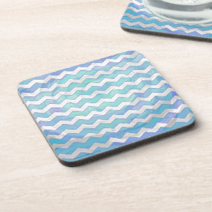 Glacier Blue Chevron Pattern Drankjes Onderzetter