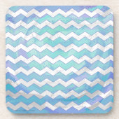 Glacier Blue Chevron Pattern Drankjes Onderzetter (Voorkant)