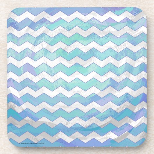 Glacier Blue Chevron Pattern Drankjes Onderzetter (Voorkant)