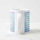 Glacier Blue Chevron Pattern Extra Grote Mok (Achterkant)