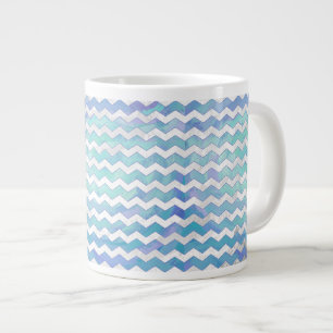 Glacier Blue Chevron Pattern Extra Grote Mok