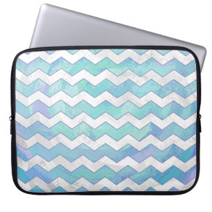 Glacier Blue Chevron Pattern Laptop Sleeve