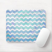 Glacier Blue Chevron Pattern Muismat (Met muis)