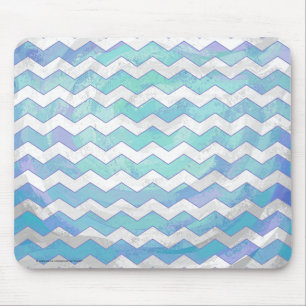 Glacier Blue Chevron Pattern Muismat