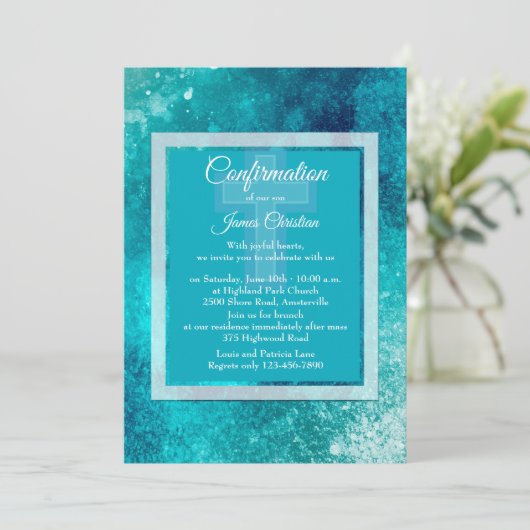 Glacier Blue Invitation religieuse (Debout devant)