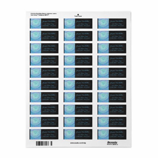 Glacier Blue Monogram Etiket (Full Sheet)