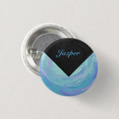 Glacier Blue Monogram Ronde Button 3,2 Cm (Voorkant /achterkant)
