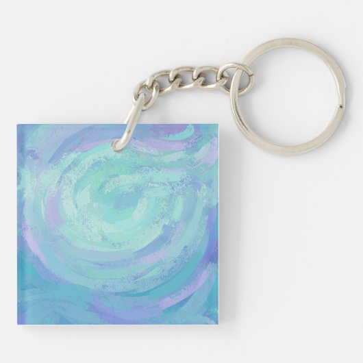 Glacier Blue Monogram Sleutelhanger (Achterkant)