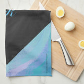 Glacier Blue Monogram Theedoek (Quarter Fold)