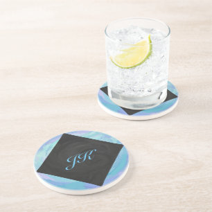 Glacier Blue Monogram Zandsteen Onderzetter