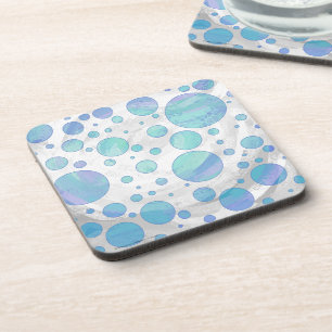 Glacier Blue Polka Dot Pattern Bier Onderzetter