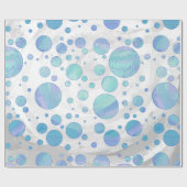 Glacier Blue Polka Dot Pattern Cadeaupapier (Vlak)
