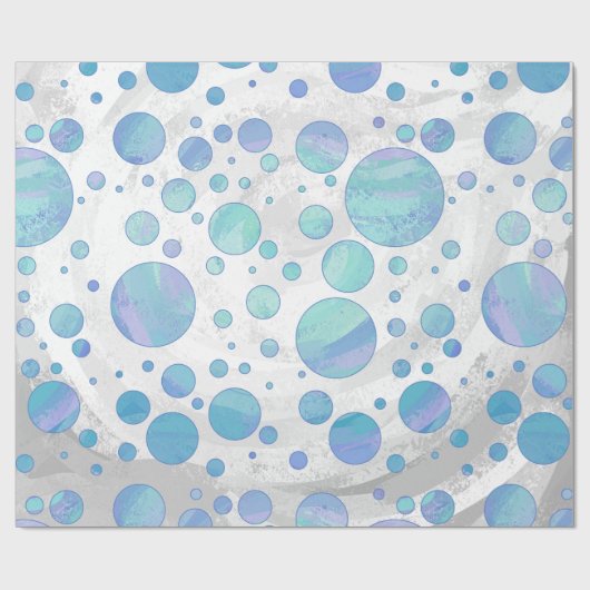 Glacier Blue Polka Dot Pattern Cadeaupapier (Vlak)