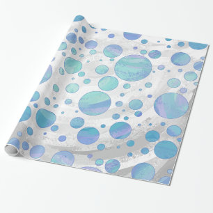Glacier Blue Polka Dot Pattern Cadeaupapier