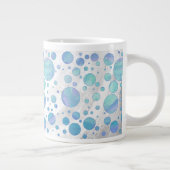 Glacier Blue Polka Dot Pattern Extra Grote Mok (Rechts)