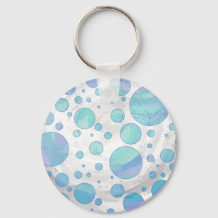 Glacier Blue Polka Dot Pattern Sleutelhanger