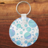 Glacier Blue Polka Dot Pattern Sleutelhanger (Voorkant)