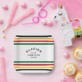 Glacier Cabin Club Aangepast Wapen Park Streep Papieren Bordje (Feest)