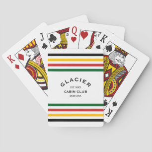 Glacier Cabin Club Custom Crest Park Stripe Pokerkaarten