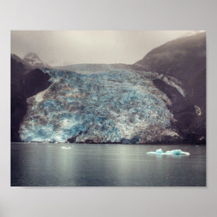 Glacier de l'Alaska foncé et dramatique Poster