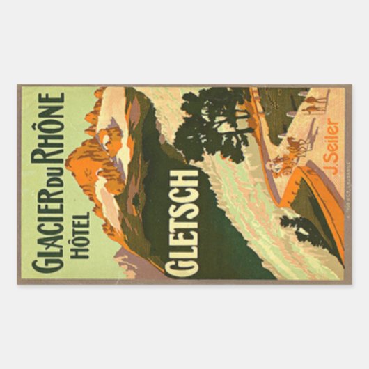 Glacier Du Rhone Hotel Gletsch Rectangular Sticker (Voorkant)