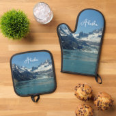 Glacier-Fed Waters van Alaska Ovenwant & Pannenlap Set (Top down)