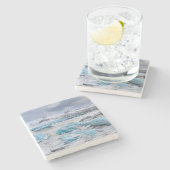 Glacier Ice-landschap, IJsland Stenen Onderzetter (Zijkant)