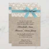 Glacier Invitation à un mariage de la Rustic Burla (Devant / Derrière)