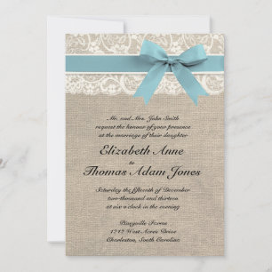 Glacier Invitation à un mariage de la Rustic Burla