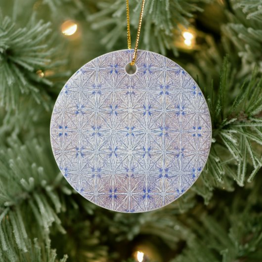 Glacier Lace — Delicate Snowflake Pattern Keramisch Ornament (Boom)