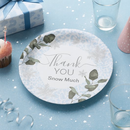 Glacier Luipaard Winter Papieren Bordje