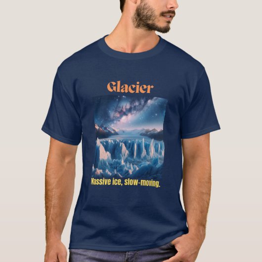 Glacier Massive Ice Navy Blue T-shirt (Voorkant)