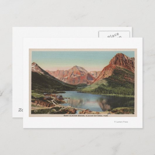 Glacier, MT - Uitzicht van de regio Veel gletsjers Briefkaart (Voorkant / Achterkant)