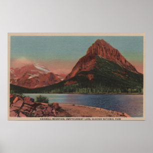 Glacier, MT - Uitzicht van Grinnell Mt. & Swiftcur Poster