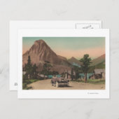 Glacier, MT - Uitzicht van Two Chalets & Mt. Rockw Briefkaart (Voorkant / Achterkant)