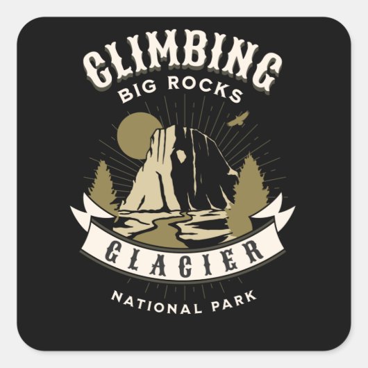 Glacier Nationaal Park Montana Vierkante Sticker (Voorkant)