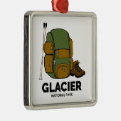 Glacier National Park Backpack Metalen Ornament (Rechts)