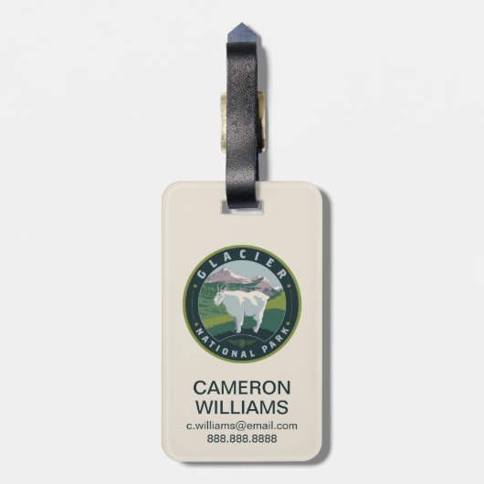 Glacier National Park Bagagelabel (Achterkant verticaal)