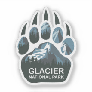 Glacier National Park Beer Paw Sticker