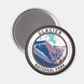 Glacier National Park Canada Badge Magneet (Voorkant / Achterkant)