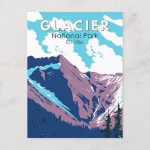 Glacier National Park Canada Travel Art  Briefkaart
