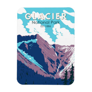 Glacier National Park Canada Travel Art  Magneet