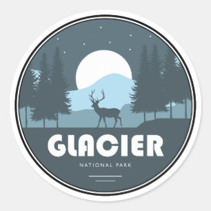 Glacier National Park Deer Ronde Sticker