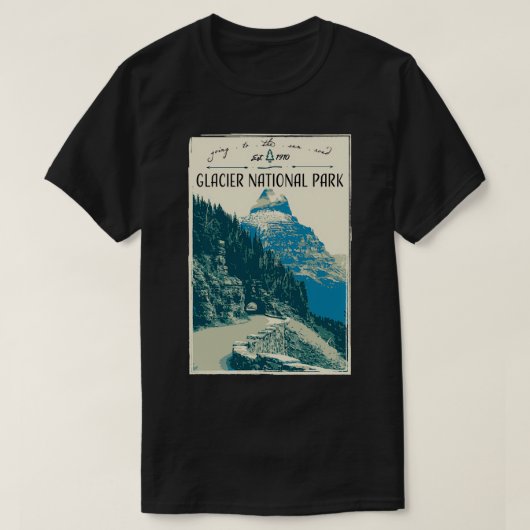 Glacier National Park Going to the Sun Road T-shirt (Design voorkant)