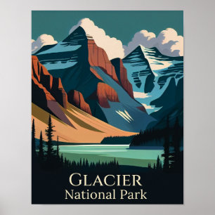 Glacier National Park Hedendaagse kunst Poster