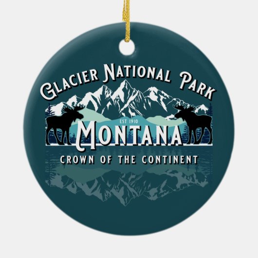GLACIER NATIONAL PARK HOLIDAY KERAMISCH ORNAMENT (Achterkant)